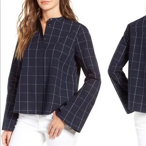 🌟 Madewell window pane bell sleeve button down